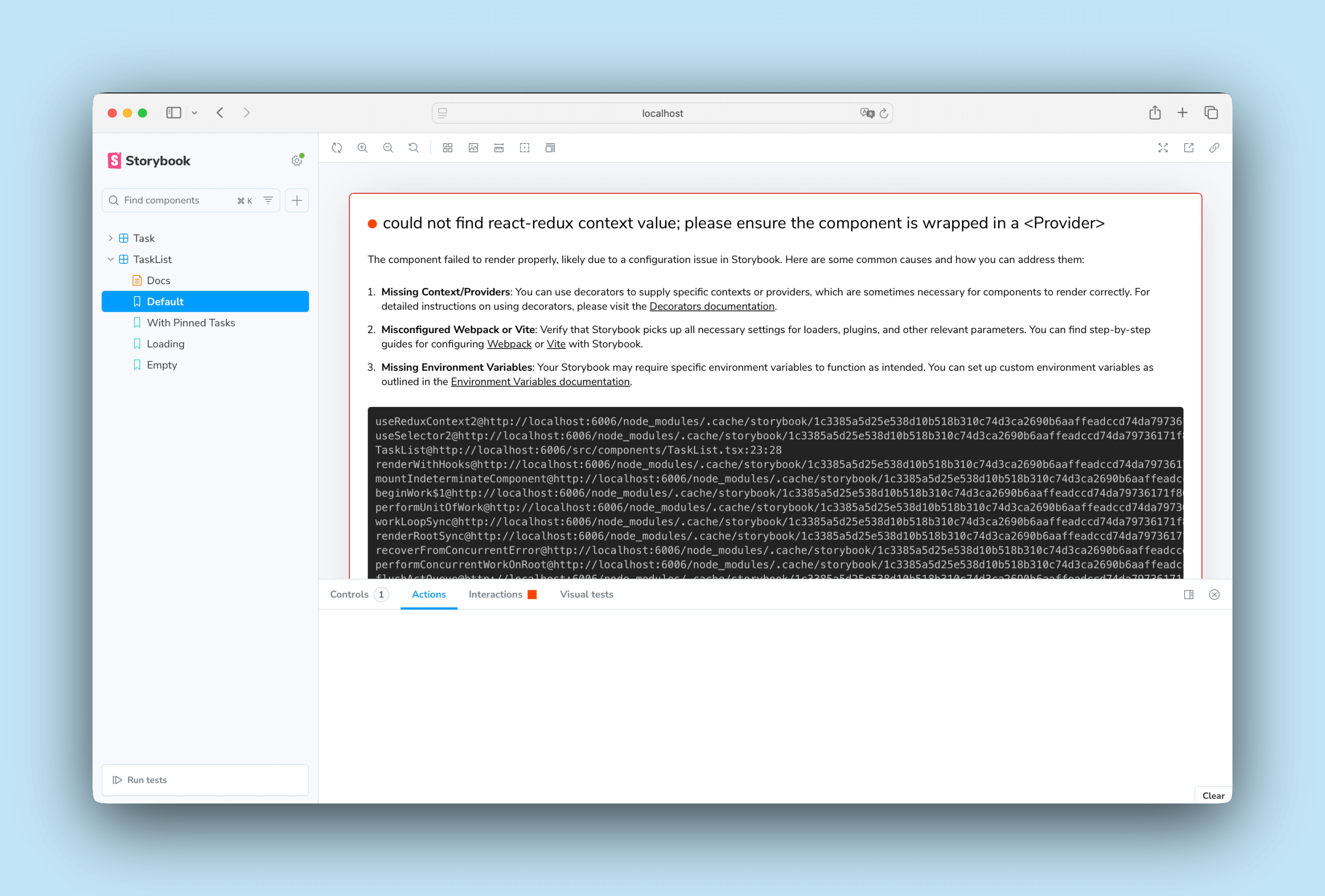 Broken tasklist